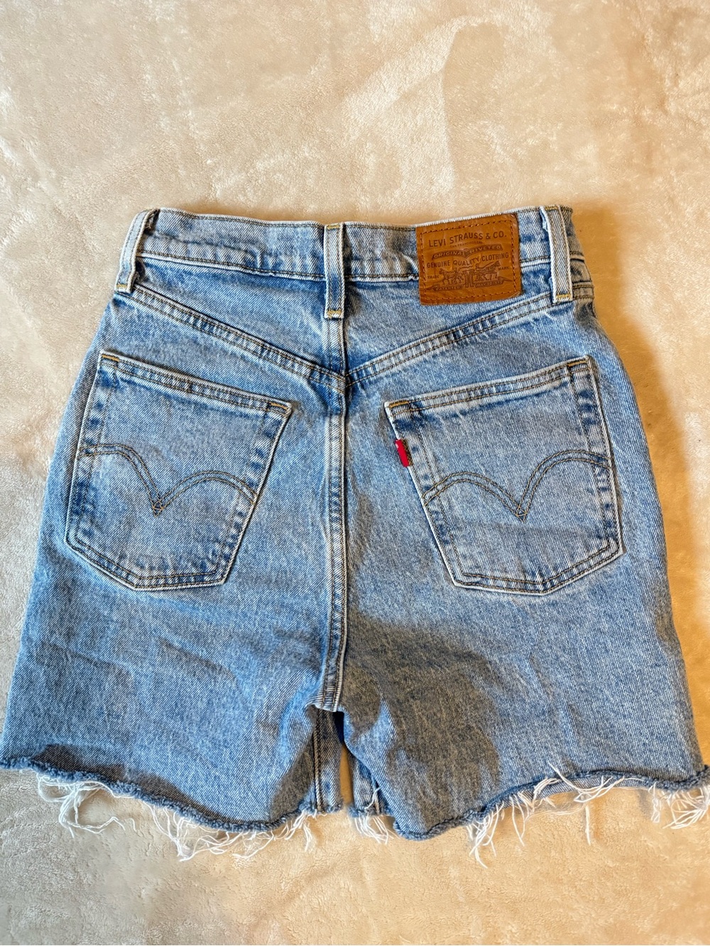 Levi's Light Blue Denim Cutoff Shorts with Frayed Hem